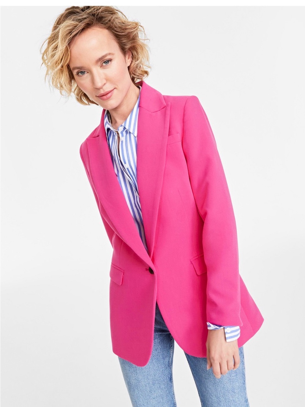 Women's Solid One-Button Boyfriend Blaze